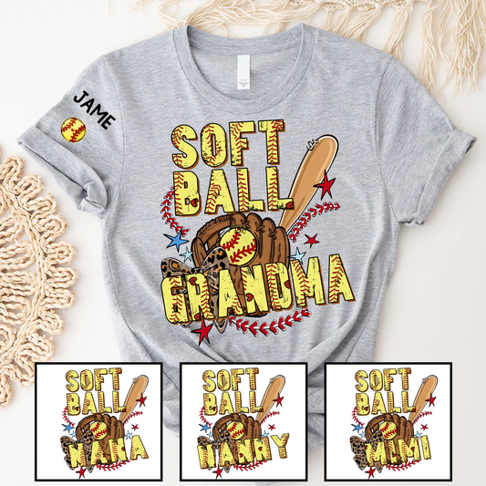 Softball Mimi Game Day, Personalized Grandma and Grandkids T-shirt