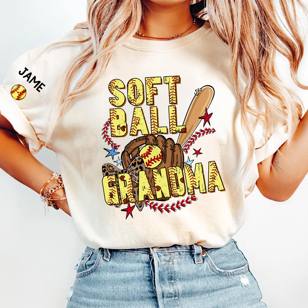 Softball Mimi Game Day, Personalized Grandma and Grandkids T-shirt