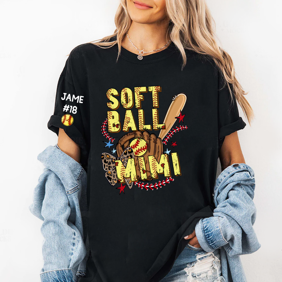 Softball Mimi Game Day, Personalized Grandma and Grandkids T-shirt