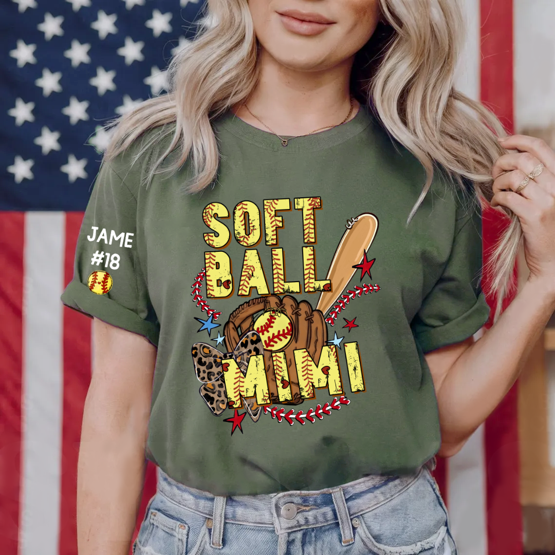 Softball Mimi Game Day, Personalized Grandma and Grandkids T-shirt