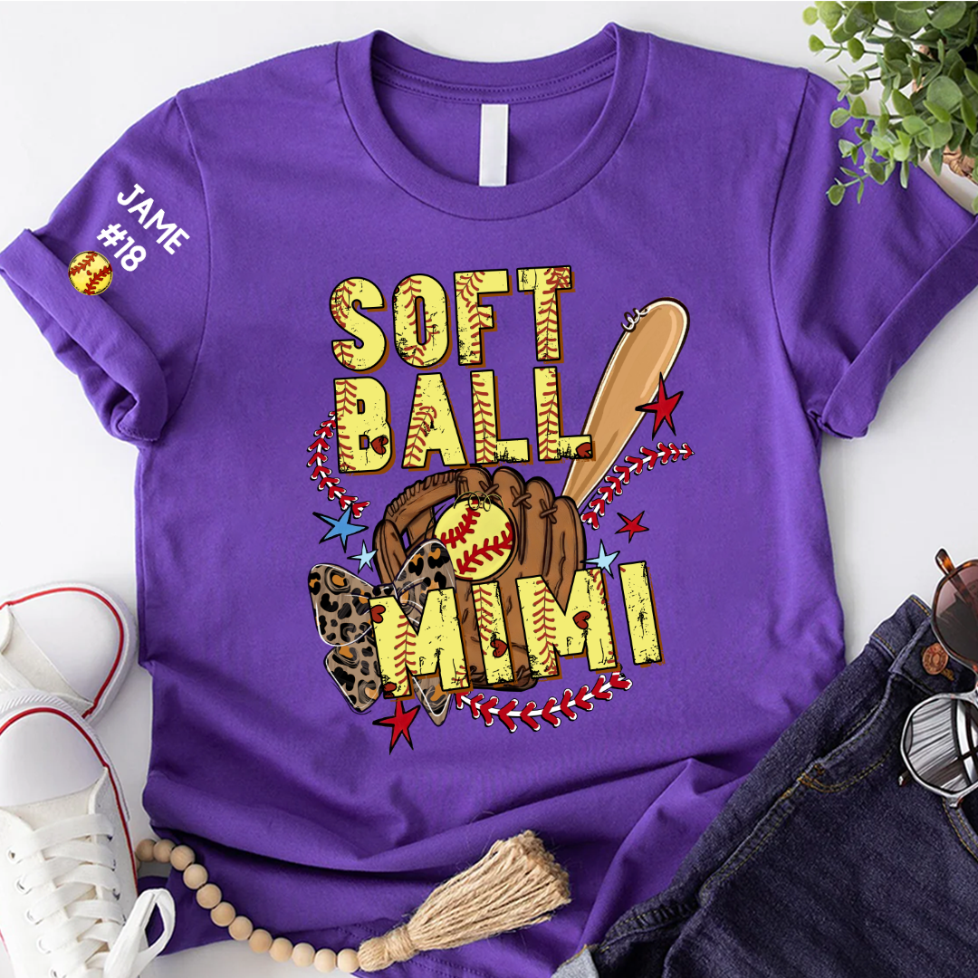 Softball Mimi Game Day, Personalized Grandma and Grandkids T-shirt