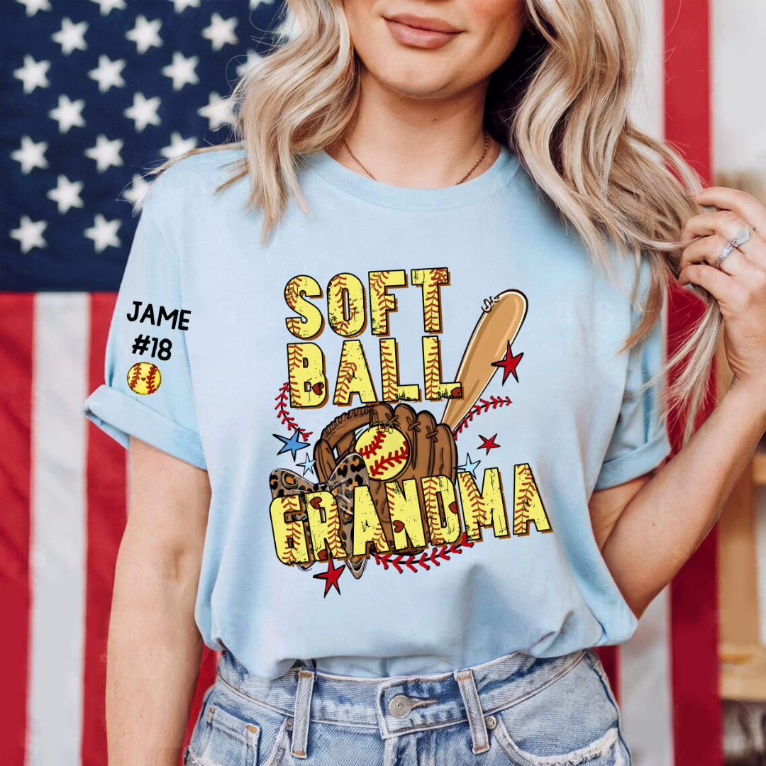Softball Mimi Game Day, Personalized Grandma and Grandkids T-shirt
