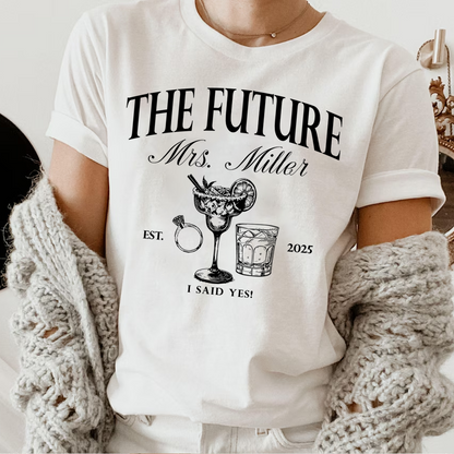 Honeymoon Custom Bride Personalized Future Mrs Shirt