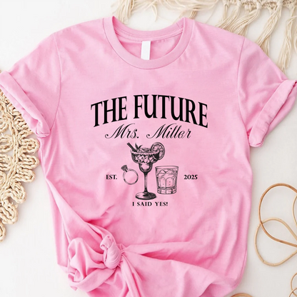 Honeymoon Custom Bride Personalized Future Mrs Shirt