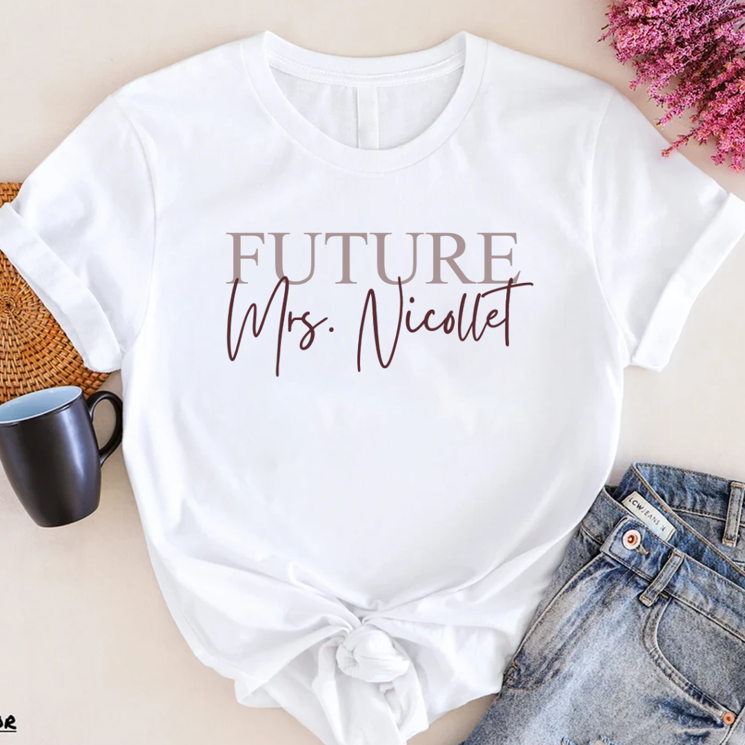 Honeymoon Custom Bride Personalized Future Mrs Shirt