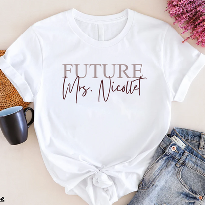 Honeymoon Custom Bride Personalized Future Mrs Shirt