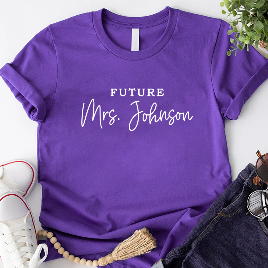 Honeymoon Custom Bride Personalized Future Mrs Shirt