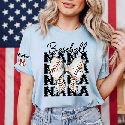 Baseball Gigi Nana Grandma Game Day, Personalized Grandma and Grandkids T-shirt