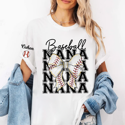 Baseball Gigi Nana Grandma Game Day, Personalized Grandma and Grandkids T-shirt