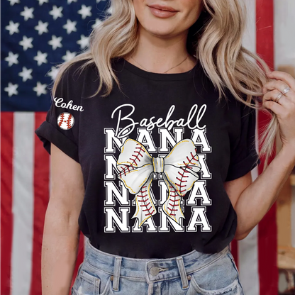 Baseball Gigi Nana Grandma Game Day, Personalized Grandma and Grandkids T-shirt