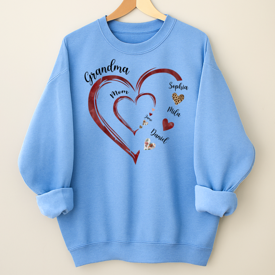 Personalized Mom And Grandma Heart Perfect Gift for Christmas Shirt