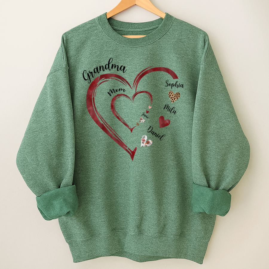 Personalized Mom And Grandma Heart Perfect Gift for Christmas Shirt