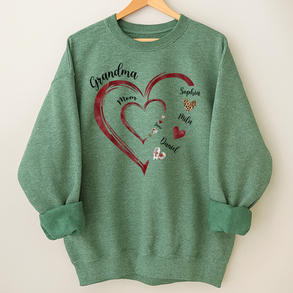 Personalized Mom And Grandma Heart Perfect Gift for Christmas Shirt