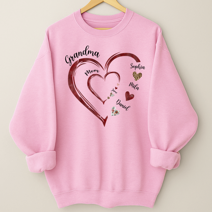Personalized Mom And Grandma Heart Perfect Gift for Christmas Shirt