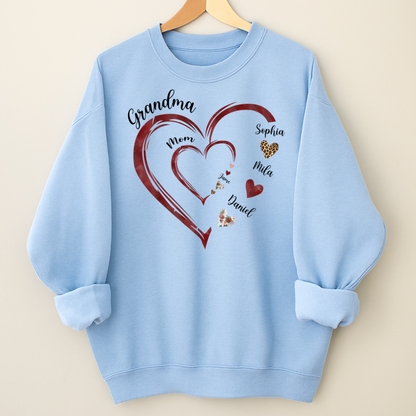 Personalized Mom And Grandma Heart Perfect Gift for Christmas Shirt