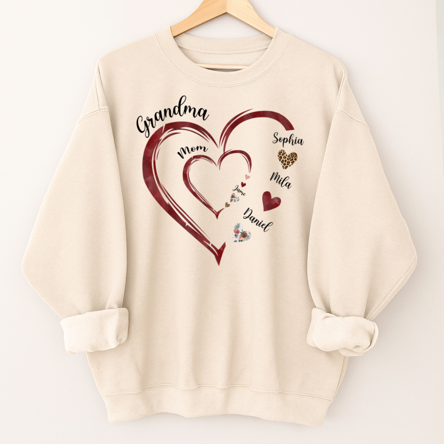 Personalized Mom And Grandma Heart Perfect Gift for Christmas Shirt