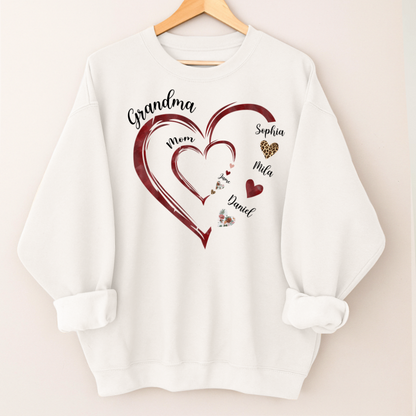Personalized Mom And Grandma Heart Perfect Gift for Christmas Shirt