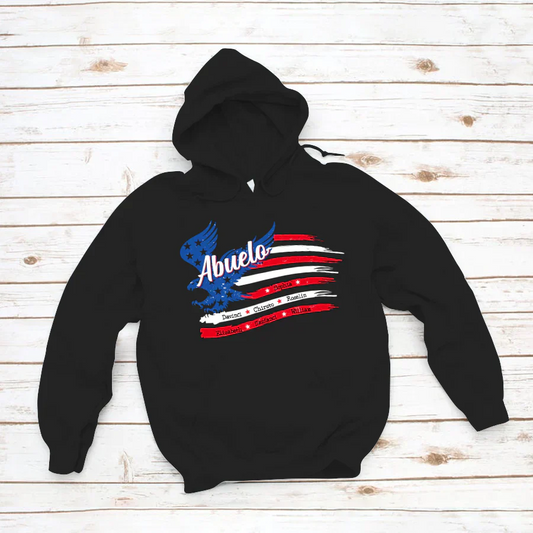 Abuelo With Grandkids Names 4th Of July CTL94 Hoodie