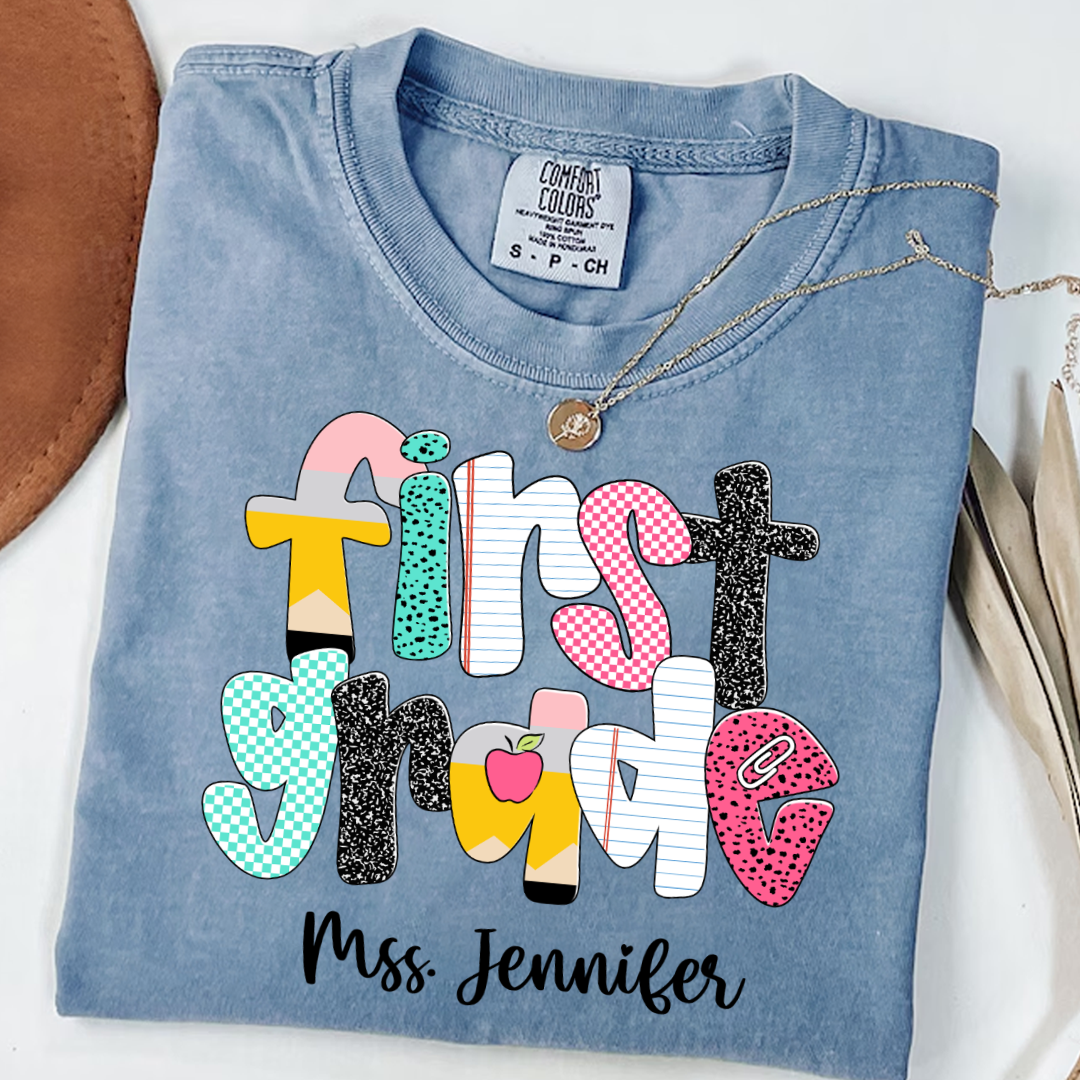 Custom Grade Leve Back To School, Teacher Team Shirt