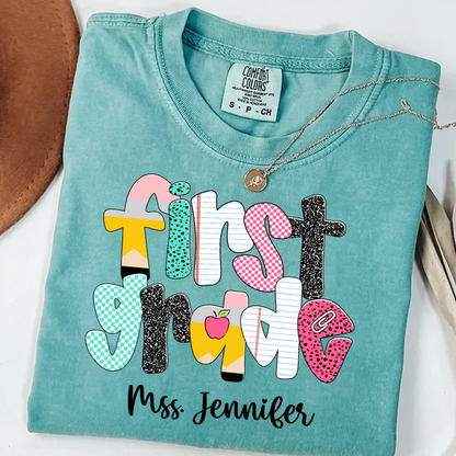 Custom Grade Leve Back To School, Teacher Team Shirt