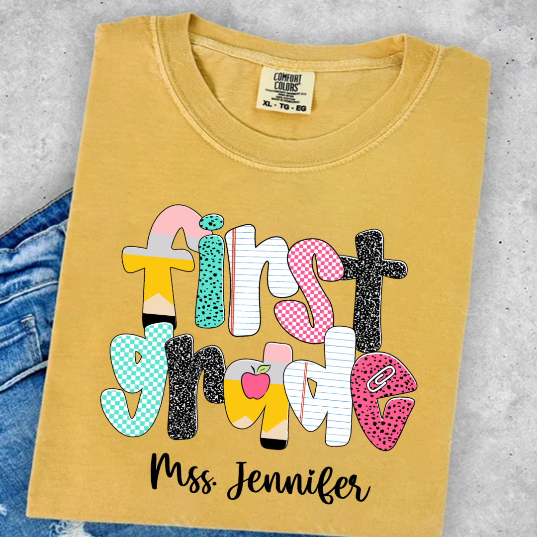Custom Grade Leve Back To School, Teacher Team Shirt