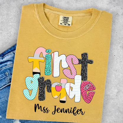 Custom Grade Leve Back To School, Teacher Team Shirt
