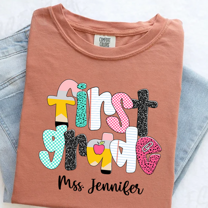 Custom Grade Leve Back To School, Teacher Team Shirt