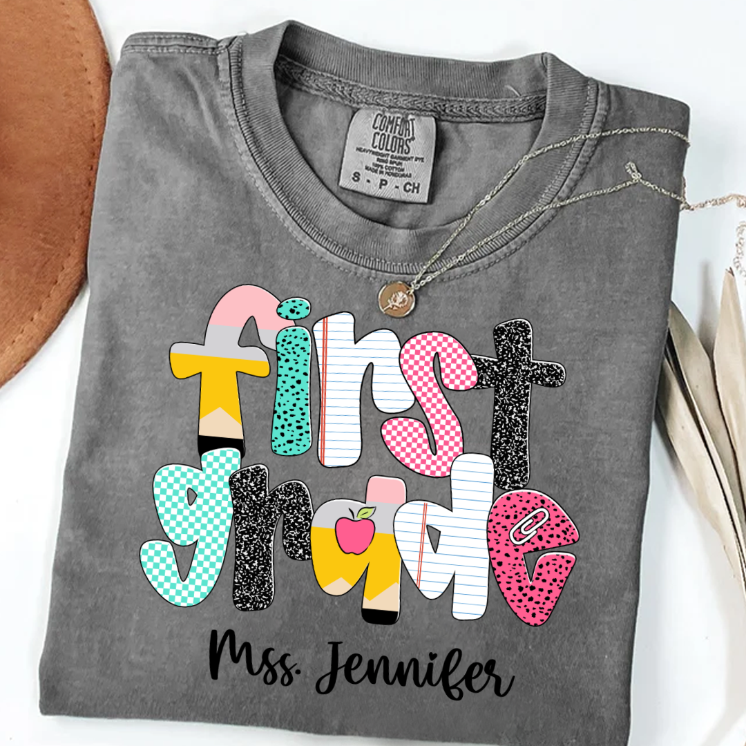 Custom Grade Leve Back To School, Teacher Team Shirt