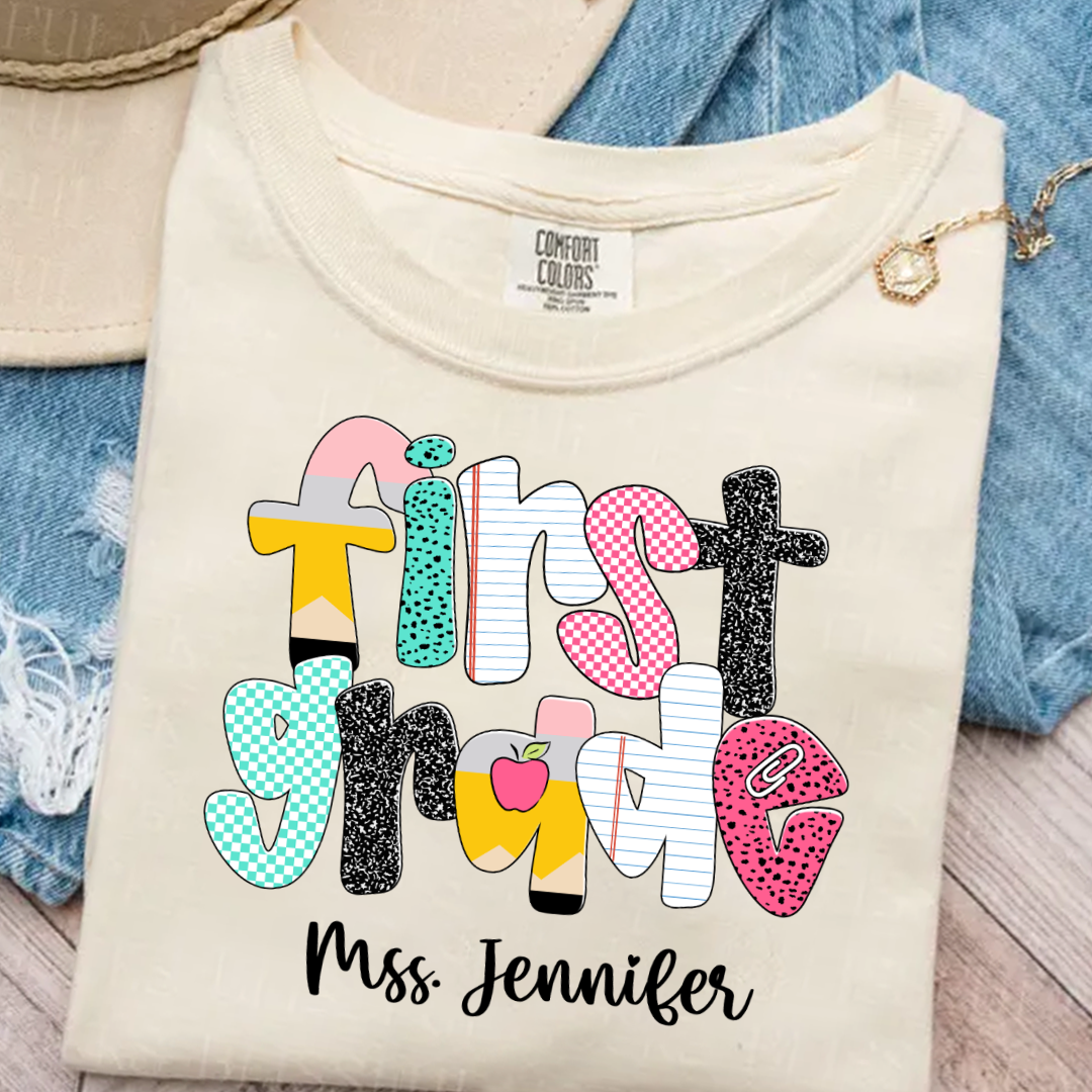 Custom Grade Leve Back To School, Teacher Team Shirt