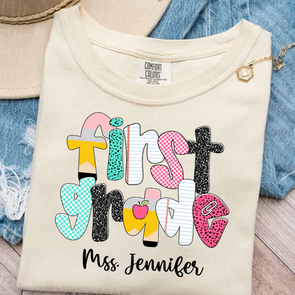 Custom Grade Leve Back To School, Teacher Team Shirt
