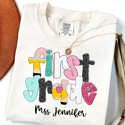 Custom Grade Leve Back To School, Teacher Team Shirt