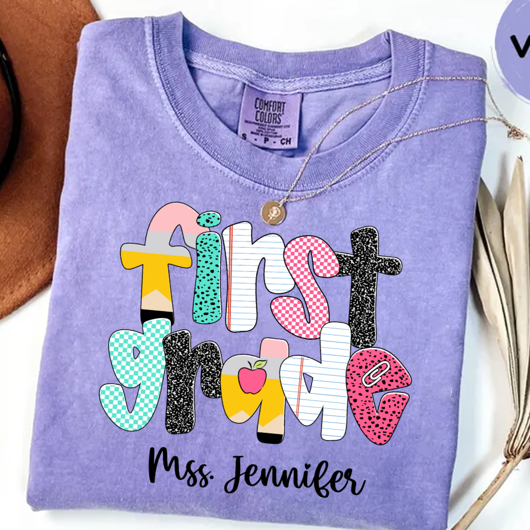 Custom Grade Leve Back To School, Teacher Team Shirt