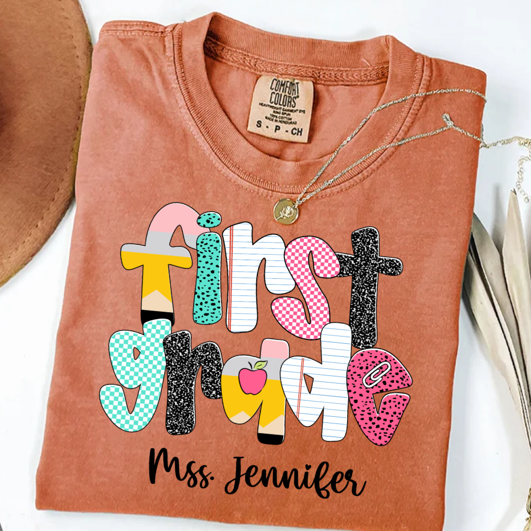 Custom Grade Leve Back To School, Teacher Team Shirt