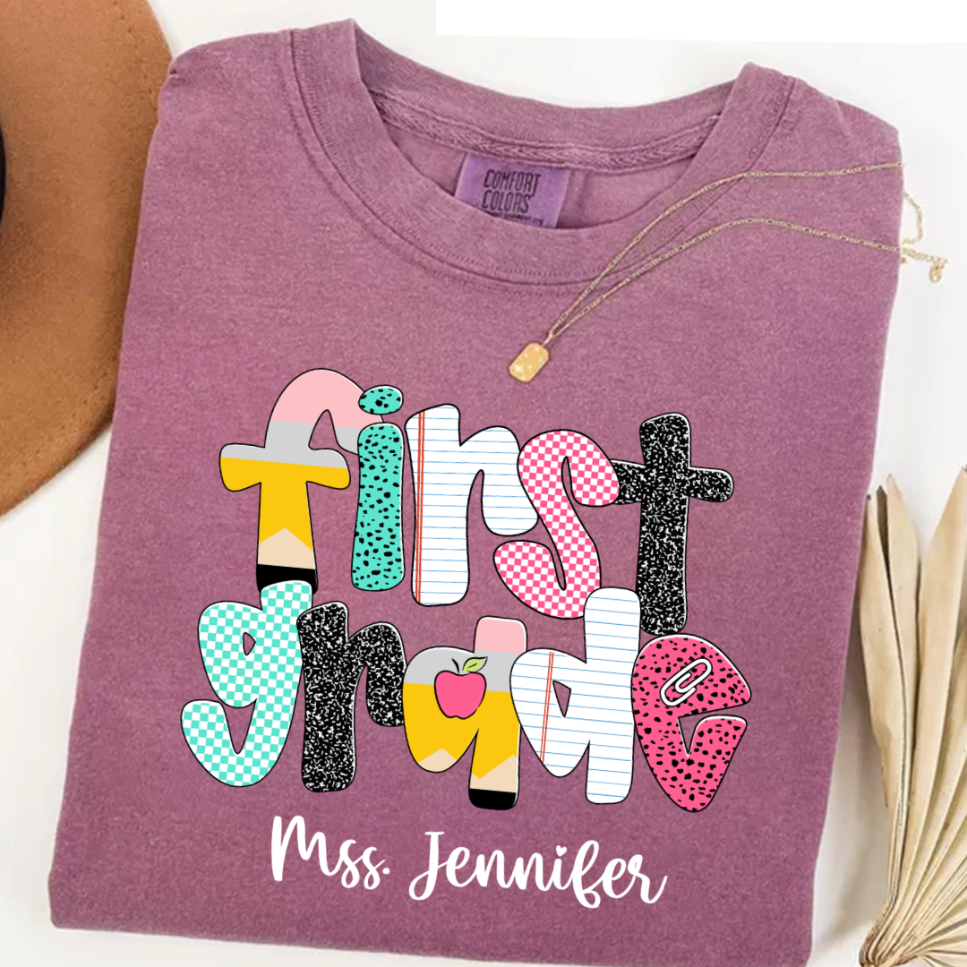 Custom Grade Leve Back To School, Teacher Team Shirt