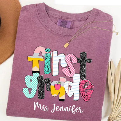 Custom Grade Leve Back To School, Teacher Team Shirt
