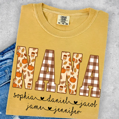 Autumn Nana Custom Nana And Grankids Fall Vibes Shirt