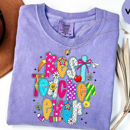 Preppy Best Teacher Ever Teach Love Inspire