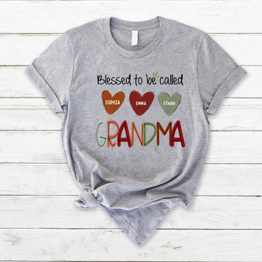 Blessed To Be Called Nana  And Kids  Autumn Fall CL01 T-Shirt