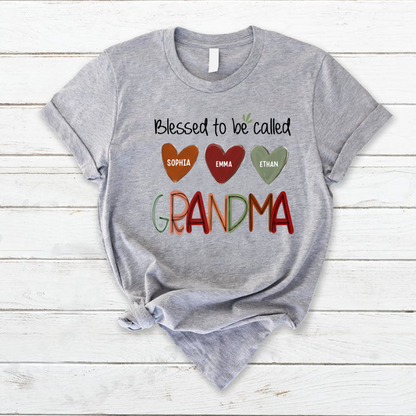 Blessed To Be Called Nana  And Kids  Autumn Fall CL01 T-Shirt