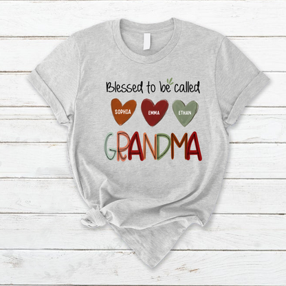 Blessed To Be Called Nana  And Kids  Autumn Fall CL01 T-Shirt
