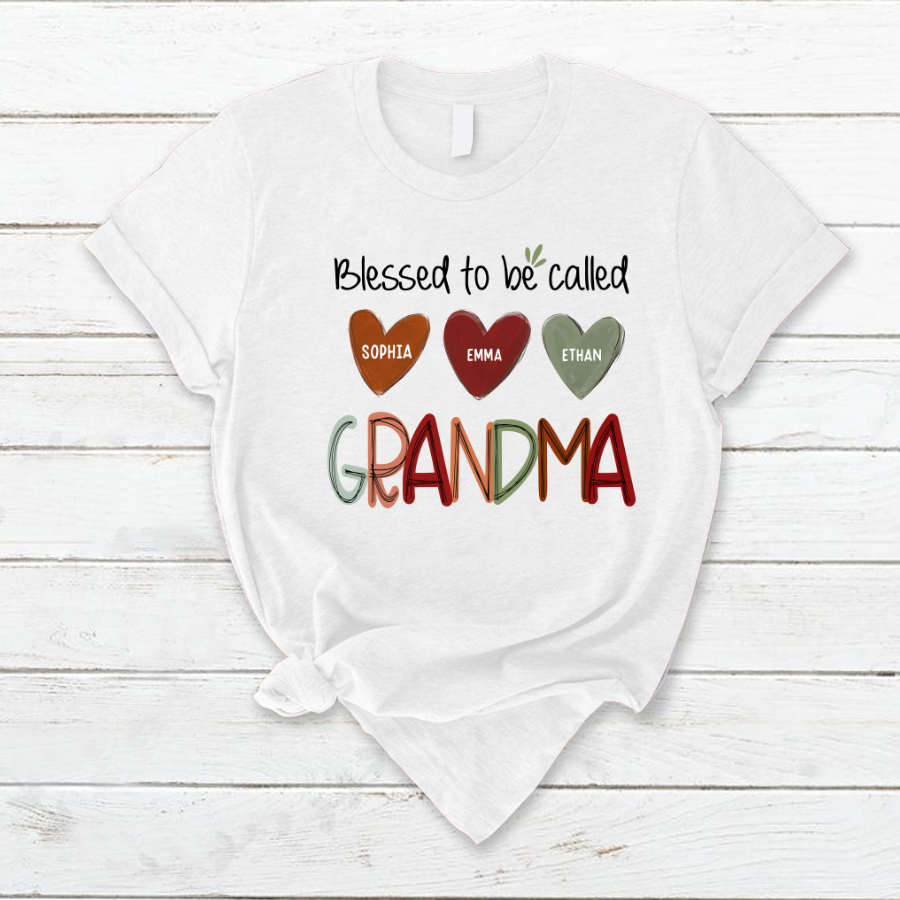 Blessed To Be Called Nana  And Kids  Autumn Fall CL01 T-Shirt