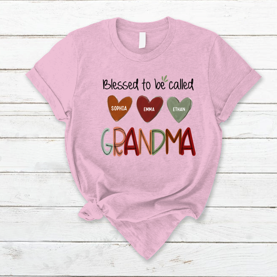 Blessed To Be Called Nana  And Kids  Autumn Fall CL01 T-Shirt