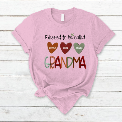 Blessed To Be Called Nana  And Kids  Autumn Fall CL01 T-Shirt