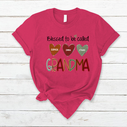 Blessed To Be Called Nana  And Kids  Autumn Fall CL01 T-Shirt