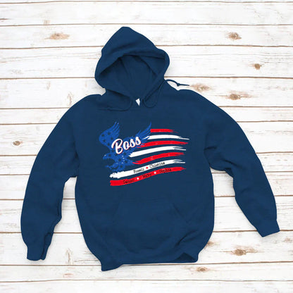 Boss With Grandkids Names 4th Of July CTL94 Hoodie