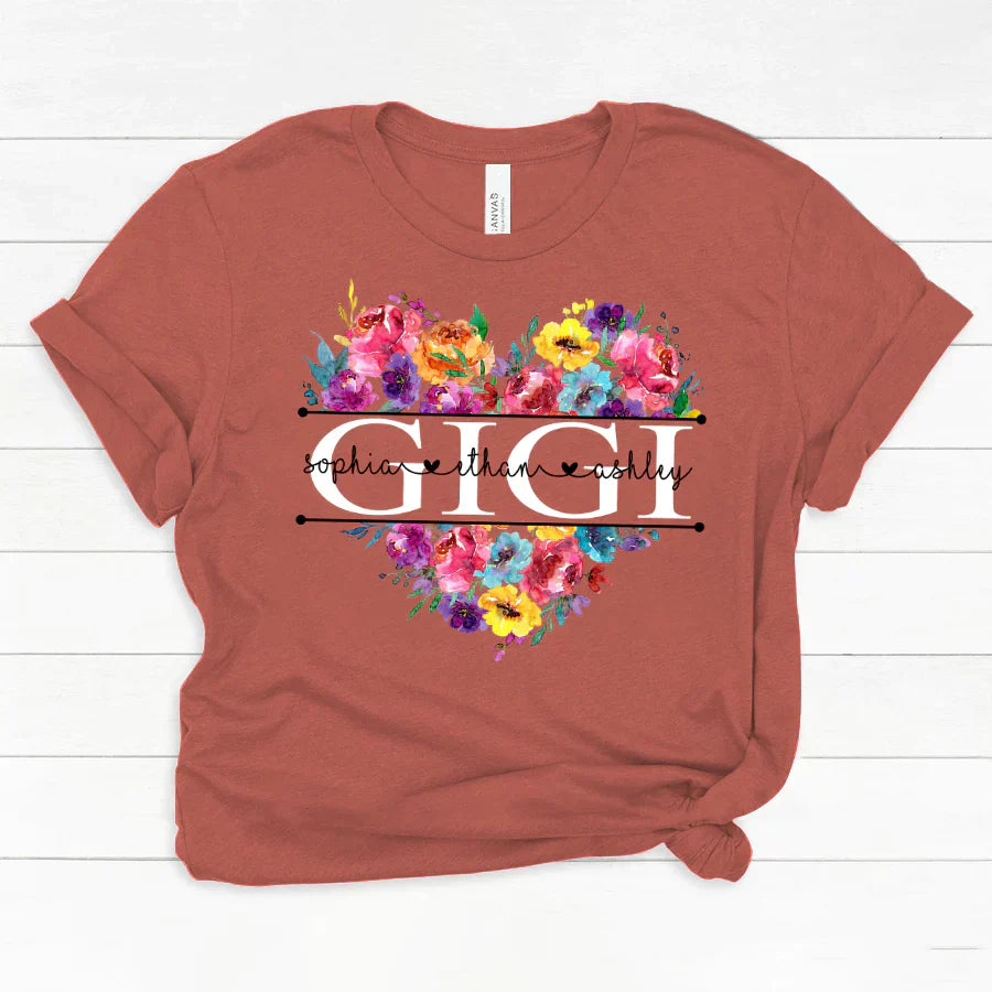 Bright Watercolor Floral Gigi And Grandkis CTH01 Classic Canvas