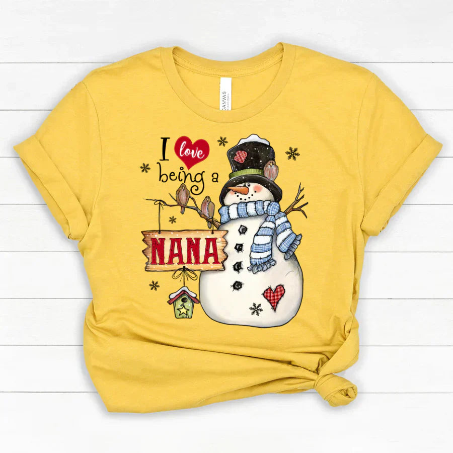 Godmerch Personalized I Love Being A Nana Snowman Classic Canvas