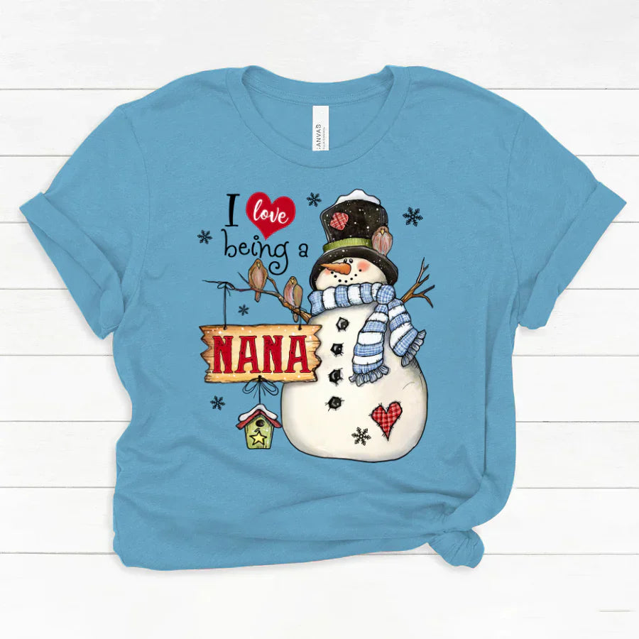 Godmerch Personalized I Love Being A Nana Snowman Classic Canvas