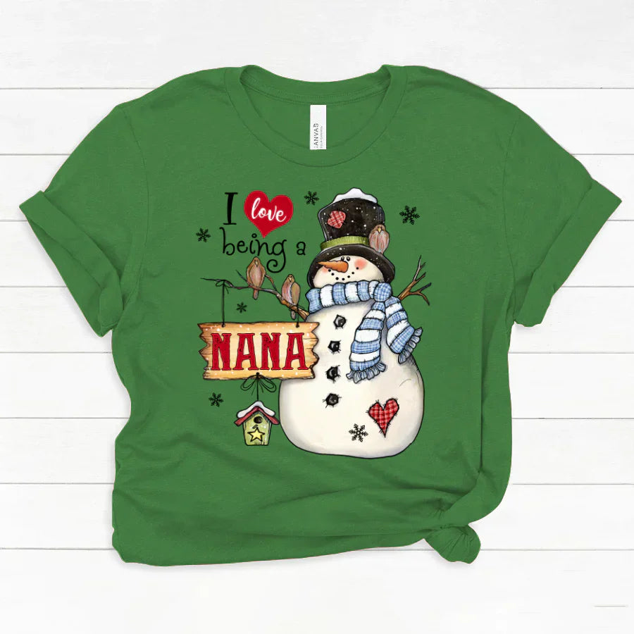 Godmerch Personalized I Love Being A Nana Snowman Classic Canvas
