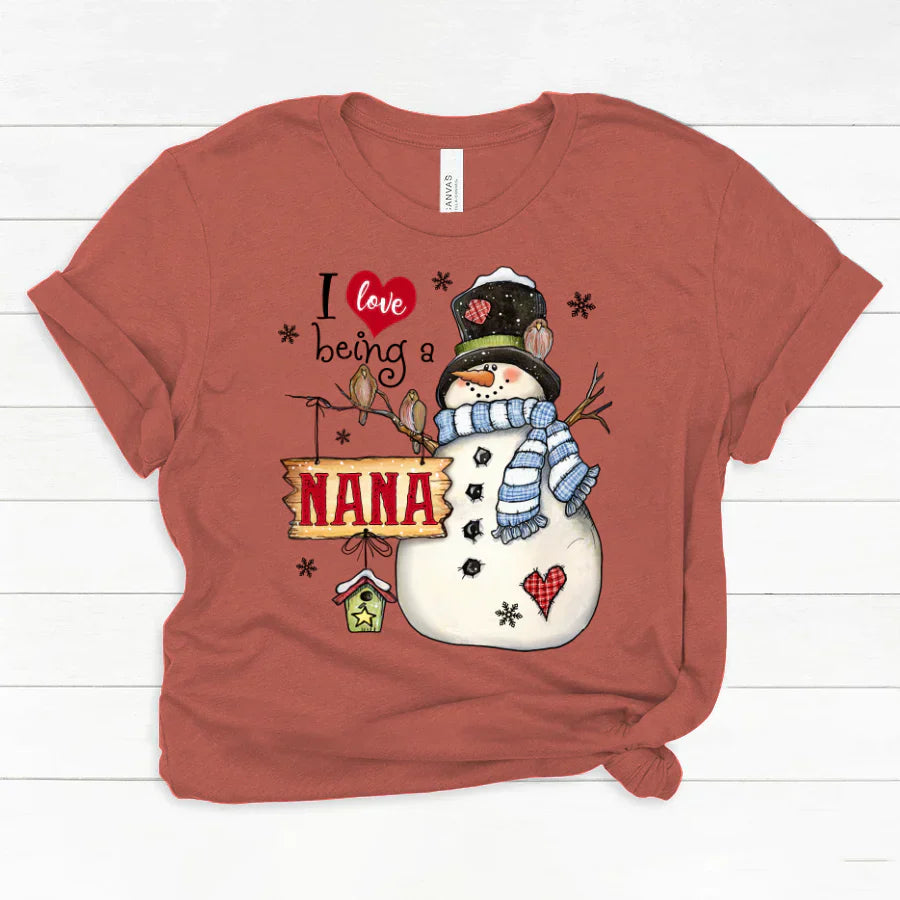 Godmerch Personalized I Love Being A Nana Snowman Classic Canvas